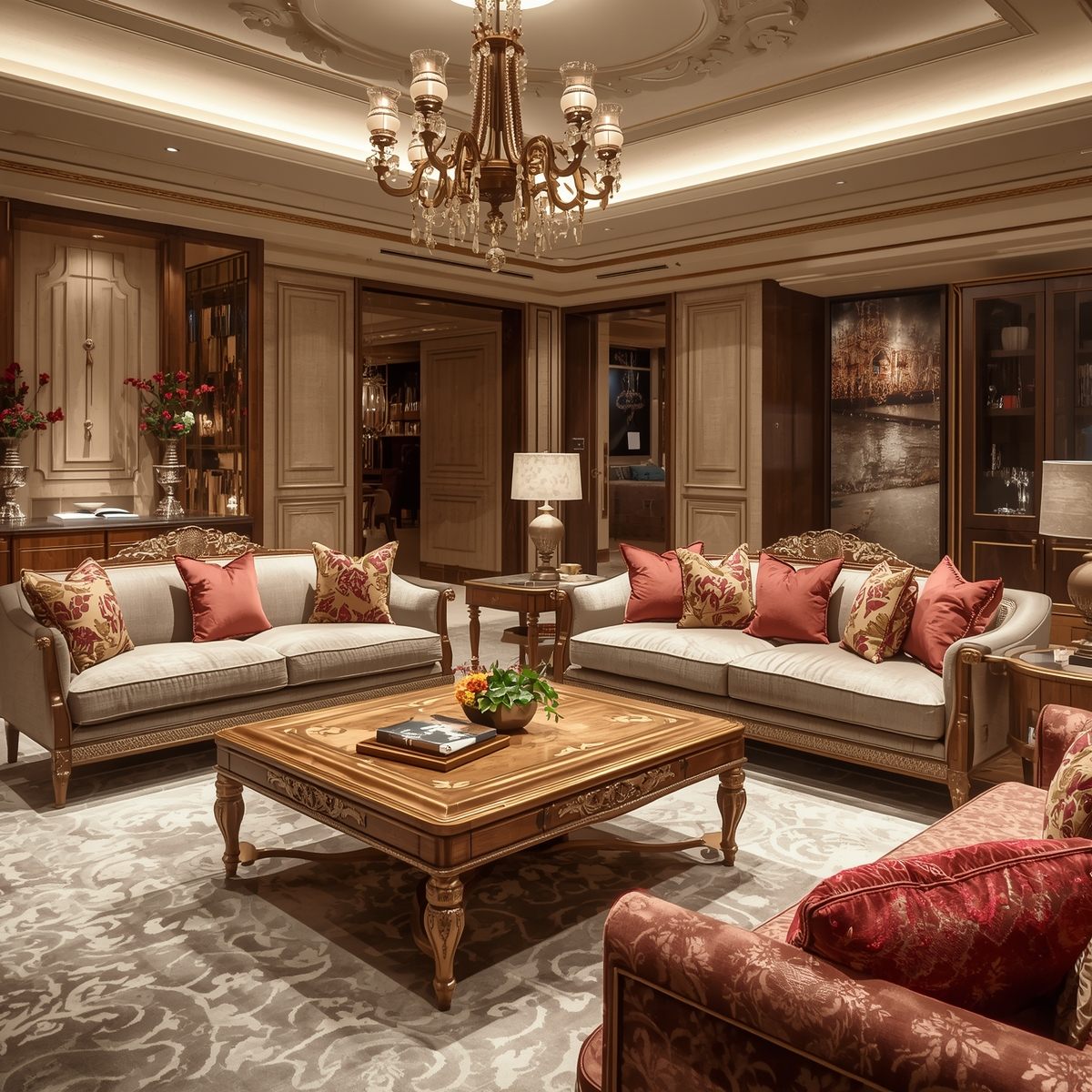 Beautiful custom furniture in modern living space